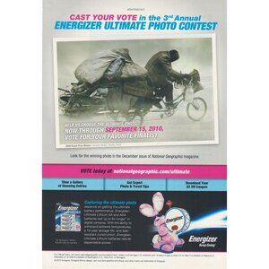 2010 Energizer Bunny Full Page Ad Original Ultimate Photo Contest u